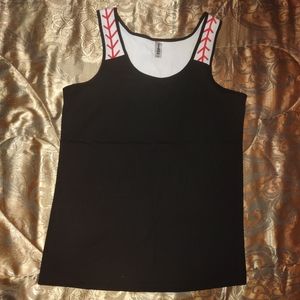 Iitex Black & White Baseball Tank Top M NWOT